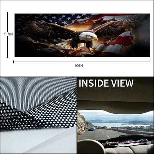 Image of Rear Window Decals for Trucks - 65x17.3 in Back Window Decals Fit Most Pickup Trucks SUV, Vinyl American Flag Back Window Decal for Car Personalized Decoration