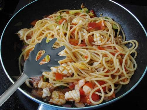 Miniatura 7 de Tenedor de pasta de silicona, servidor de espagueti, cuchara profesional para servidor de pasta, cuchara de fideos resistente al calor, colador de