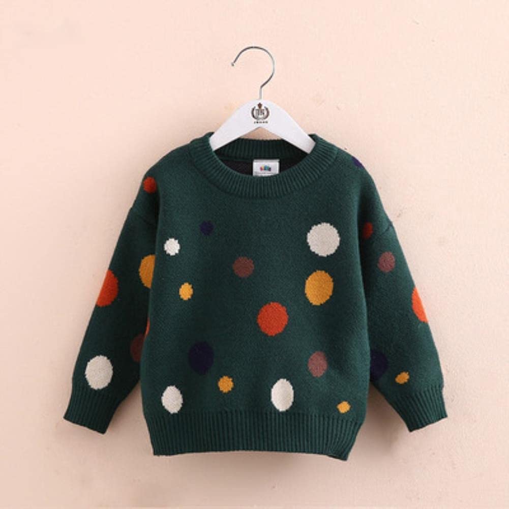 UKKO Suéter para niños Ropa para Niños De Otoño Primavera para Niños O-Cuello De Color Polka Dot Punto De Punto Suéter De Invierno