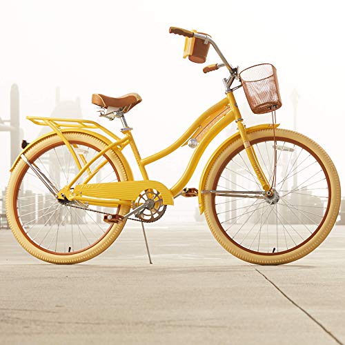 Snow Shop Everything Nel Lusso Classic Cruiser Bike Frame, Women\'s, Yellow, 26\" - Thumbnail 6
