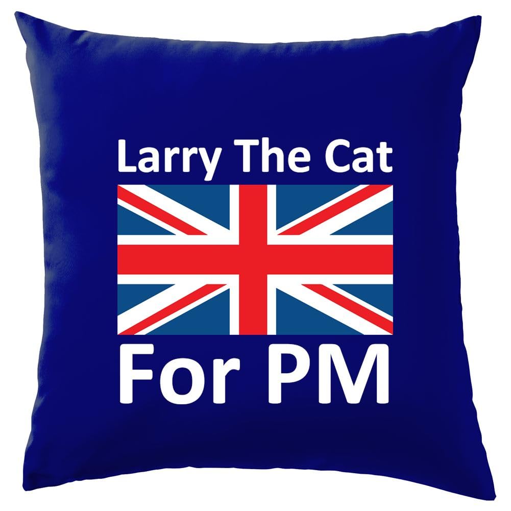 Dressdown Larry The Cat For PM - Cushion/Pillow (with Insert) - 41 x 41cm (16)" - Royal Blue - One Size