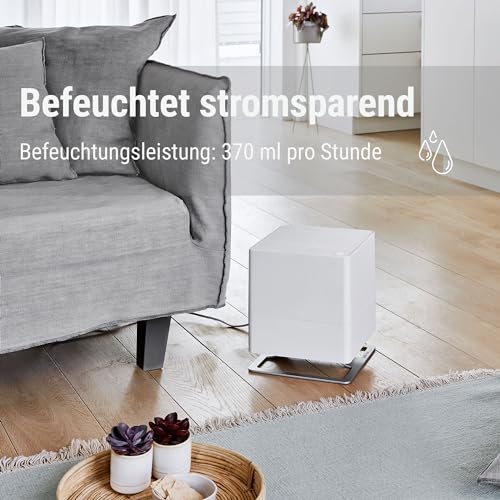 Stadler Form Oskar ovlaživač zraka, štedni sobni ovlaživač zraka za prostorije do 50 m², isparivač s automatskim isključivanjem, prigušljive LED diode, vrlo tih, pogodan za mirisno ulje, 24,6 x 29 x 24,6 cm, bijeli