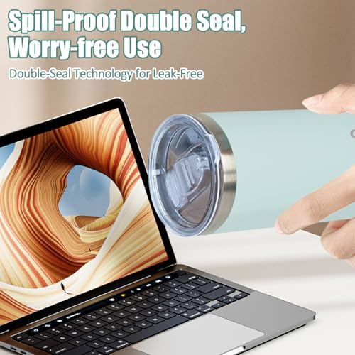2Pack 16oz Replacement Lid Set for Corkcicle Tumbler,Double Sealing Spill Proof Replacement Top Compatible with 16oz Corkcicle Travel Coffee Mug,16oz Drink Cup Lids Fit for Corkcicle Water Bottle - Thumbnail 2