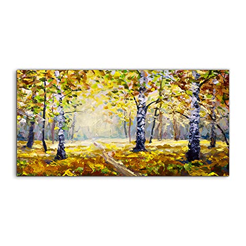 Tableau en verre forêt d'automne Coloray pour créer un salon chaleureux