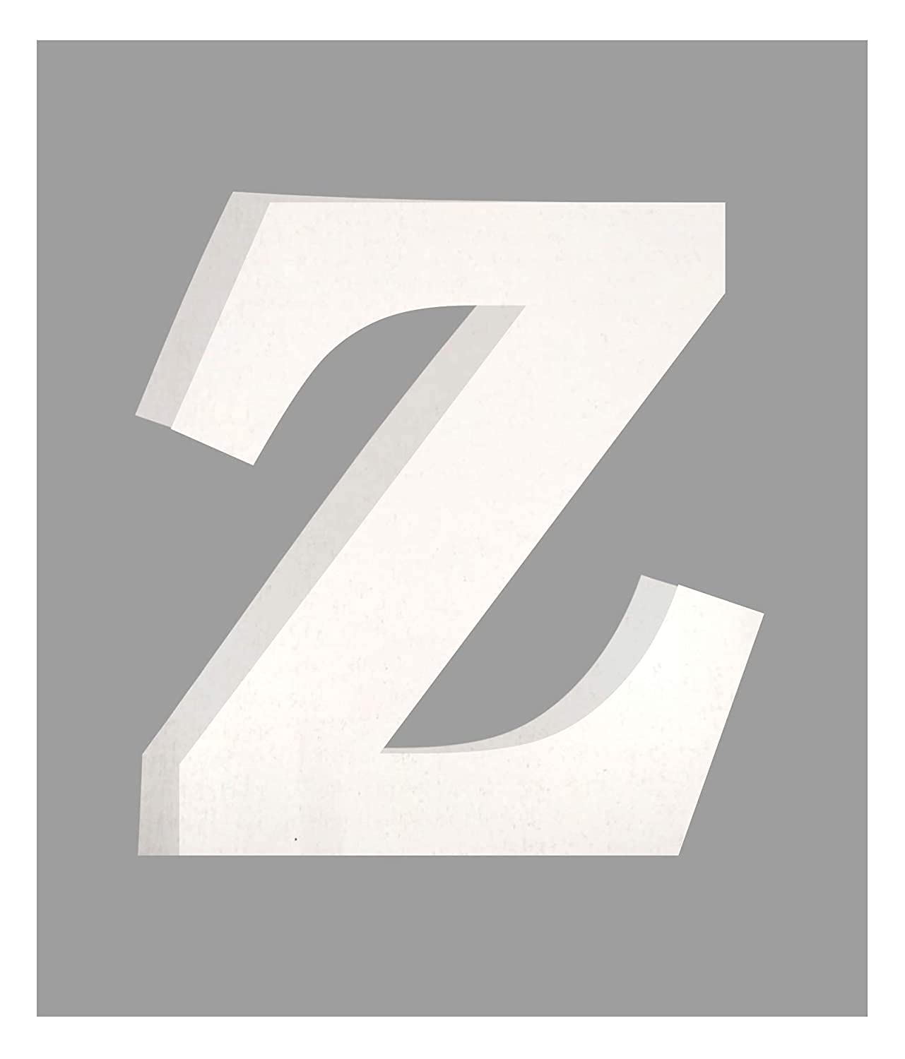 AM Designs AmericanElm 5 Inch White Z Letter- English Upper Case Alphabets Cutouts for Art and Craft Work