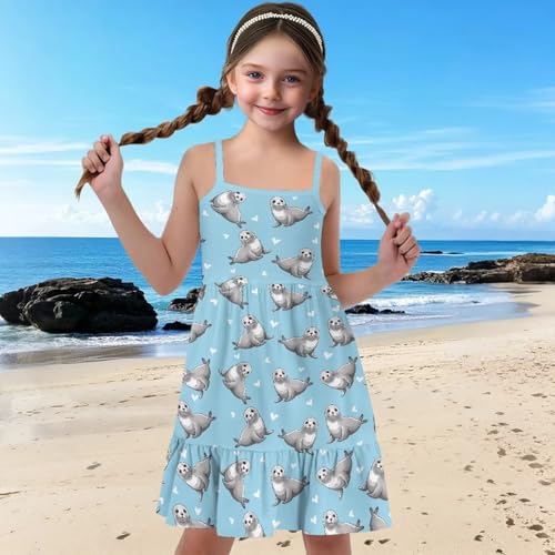 Girls Spaghetti Strap Dresses Size 3-4 Square Neck Summer Dresses Lihjtweight for Kids4