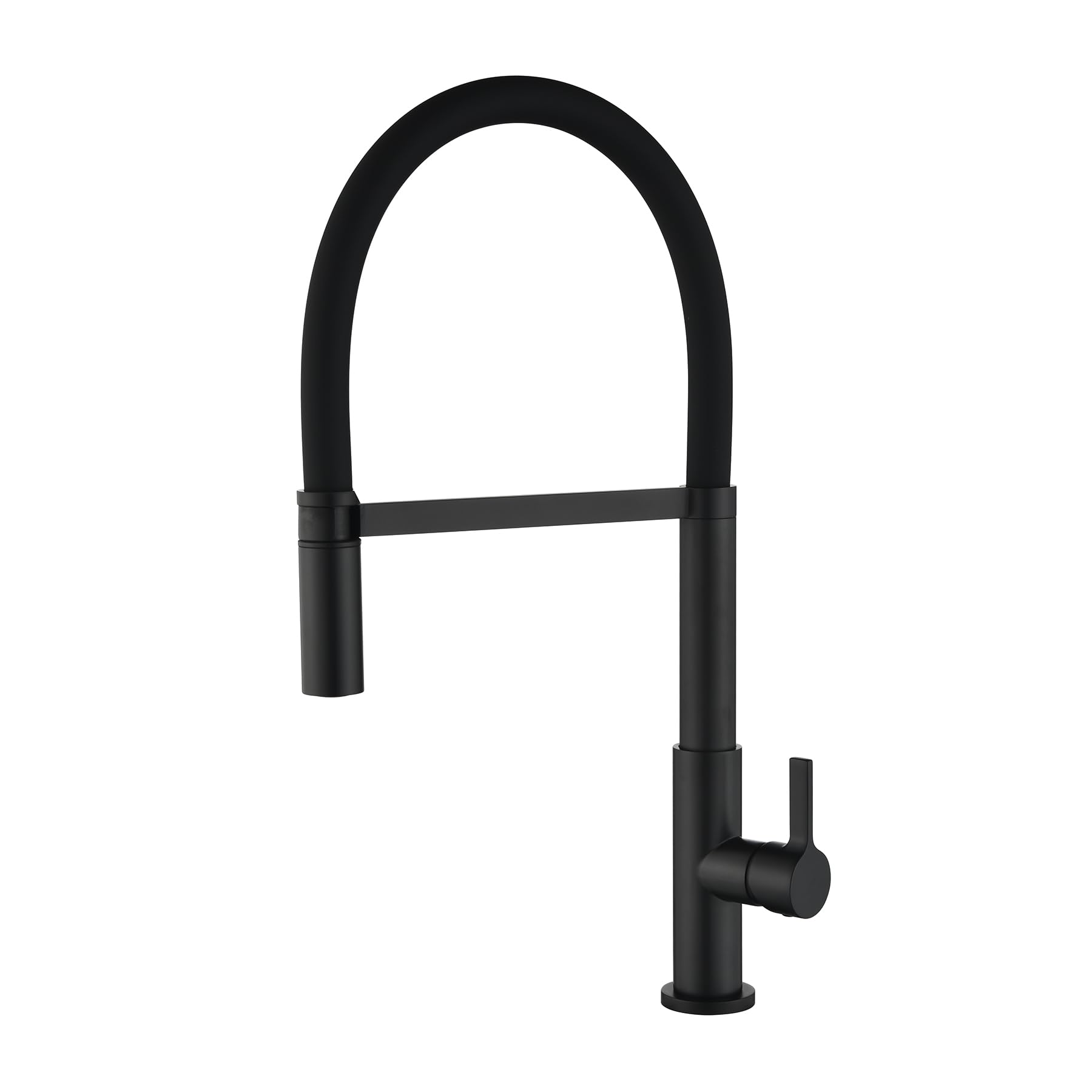 Techzm Kitchen Sink Mixer Tap Flexible Kitchen Tap with Pull Out Sprayer Matte Black Kitchen Sink Tap Single Lever Taps Mixer with Silicone Hose