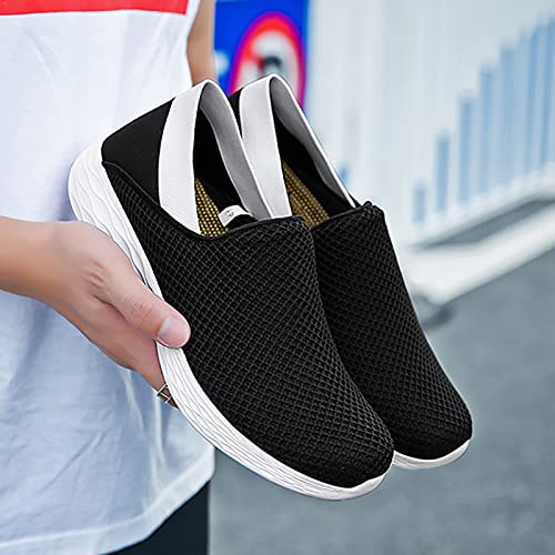 Women' Slip On Walking Shoes Lightweight Casual Knit Loafer Sneakers Comfortable Mesh Work Shoes Athletic Walking Shoes for Women Breathable3
