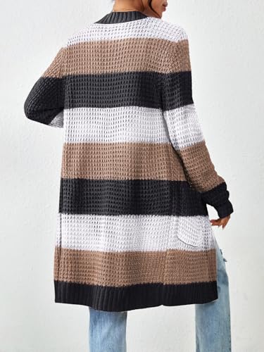 Image of Zeagoo Women's 2025 Fall Open Front Cardigan Long Batwing Sleeve Chunky Knit Sweater Loose Outerwear Coats with Pockets