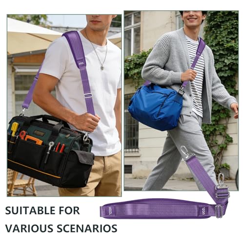 Image of 67 Inch Shoulder Straps, Soft with Ultra-Thick Fixed Shoulder Pad, Two Way Independently Adjustable Buckle Replacement Straps for Laptop Bag Messenger Bag Tool Bag Luggage,Purple