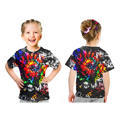 Image of Kids Tie Dye Shirt 6-18 Years Children Hippies Senior Tie-Dye Tee Tshirt for Boys' Girls'