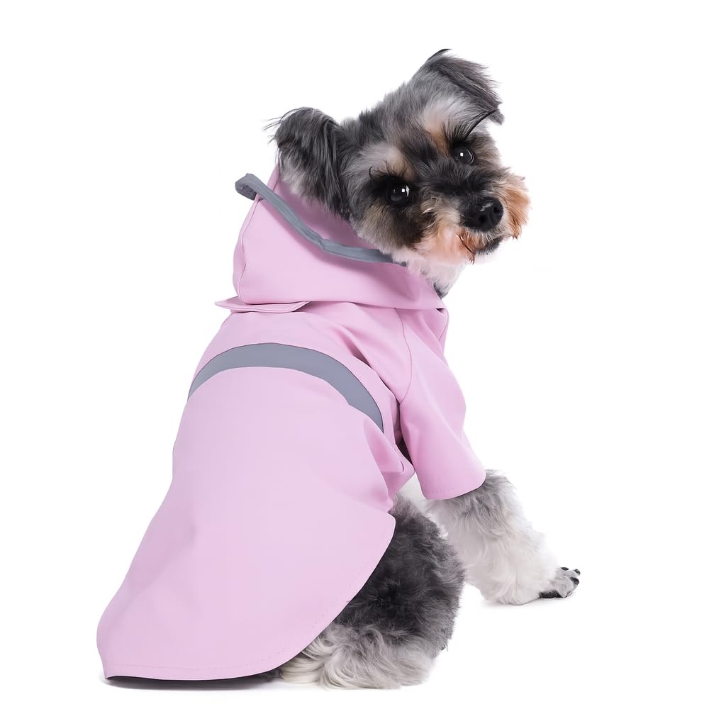 Dog Rain Coat Waterproof Lightweight – Windproof, Breathable, Easy Clean Jacket for Small Medium Large Dogs, Lilac (Small)