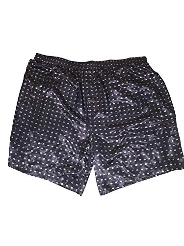Majestic International Big and Tall Luxury All Satin Boxer Shorts Black Pattern (2X Big)
