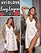 Avidlove Babydoll Lingerie for Women Sexy Long Nightgowns Women Full Slips Bridal Nighty White, S