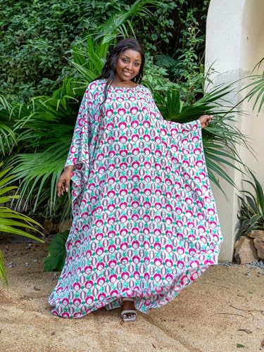 KINIKO Plus Size Kaftan Dresses for Women Caftan Bathing Suit Cover Up Casual Maxi Beach Loungewear Kimono3