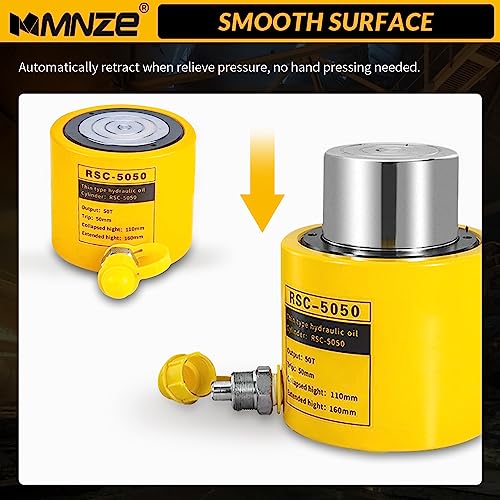 Mmnze MNZE-RSC-5050-CP-700 50T 2 Inch Stroke Hydraulic Cylinder Jack Sets Porta Power Ram Jack Kits Single Acting Lifting Cylinder Retract Automatically thumb #3