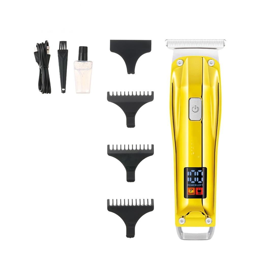 Maquina de Cortar Pelo Hombre, Tijeras eléctricas for peluquero con cabezal de aceite y pantalla digital LCD.