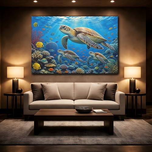 Tableau tortue de mer canvas print horizontal 60x40 cm moderne - 2