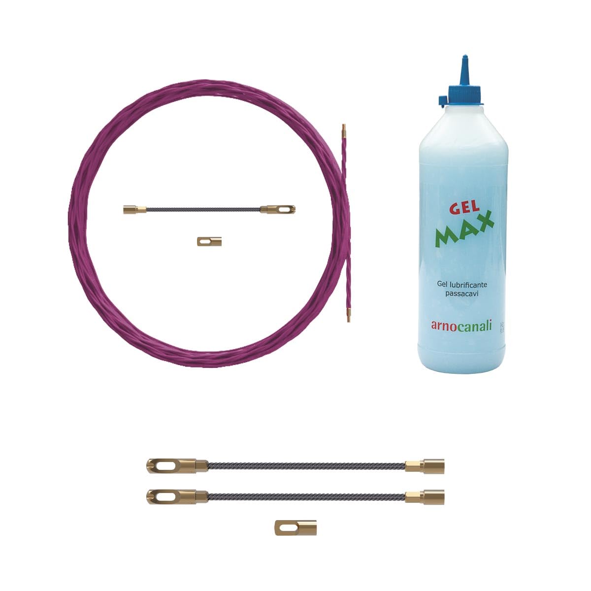 Arnocanali - KIT Sonda SPIRALATA Ø 4,2 L20m + liquido scivolante 150 ml + teste ricambio