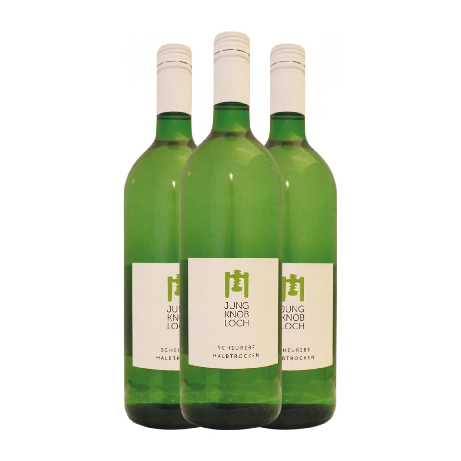 Jung & Knobloch Scheurebe Halbtrocken Halbsüß Rheinhessen 1 L Weißwein (Karton mit 3 Flaschen von 1 L)