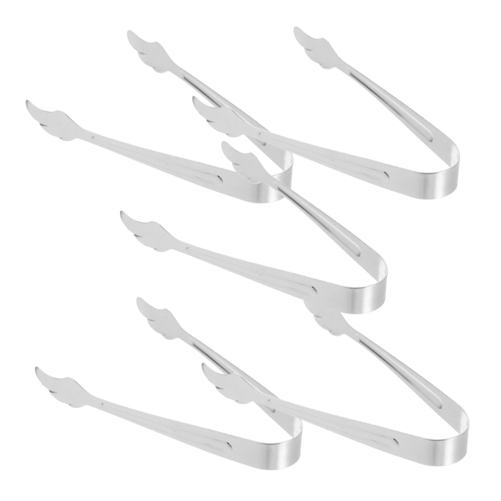 CHILDWEET 5pcs Stainless Steel Food Tongs: Mini Tongs For Appetizers - Ice Cubes And Sugar Cubes Clips For Kitchen Coffee Bar Tea Party