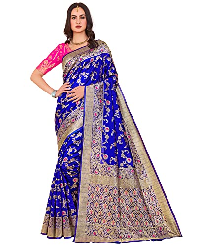Image of Glory Sarees Women's Banarasi Silk Saree With Blouse Piece (Kara164 Parent)
