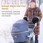 Kinderwagen Handwärmer, Lzfitpot Kinderwagen Handschuhe Handmuff mit Fleece Innenseite, Super Warm & Weich Kinderwagenmuff, Wasserdicht, Winddicht, Universalgröße für Kinderwagen Buggy, Radanhänger