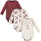 Hudson Baby Unisex Baby Cotton Long-sleeve Bodysuits, Pumpkin Spice, 18-24 Months