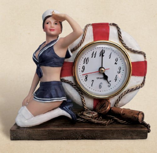 Lady Sailor Nautical Life Ring Clock