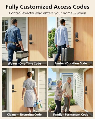Image of Philips Smart Lock, Smart Door Lock Built-in WiFi, App Remote Control, Keyless Entry Door Lock for Front Door, Deadbolt Lock Auto Lock, Support Alexa & Google, IP54 Waterproof, Black