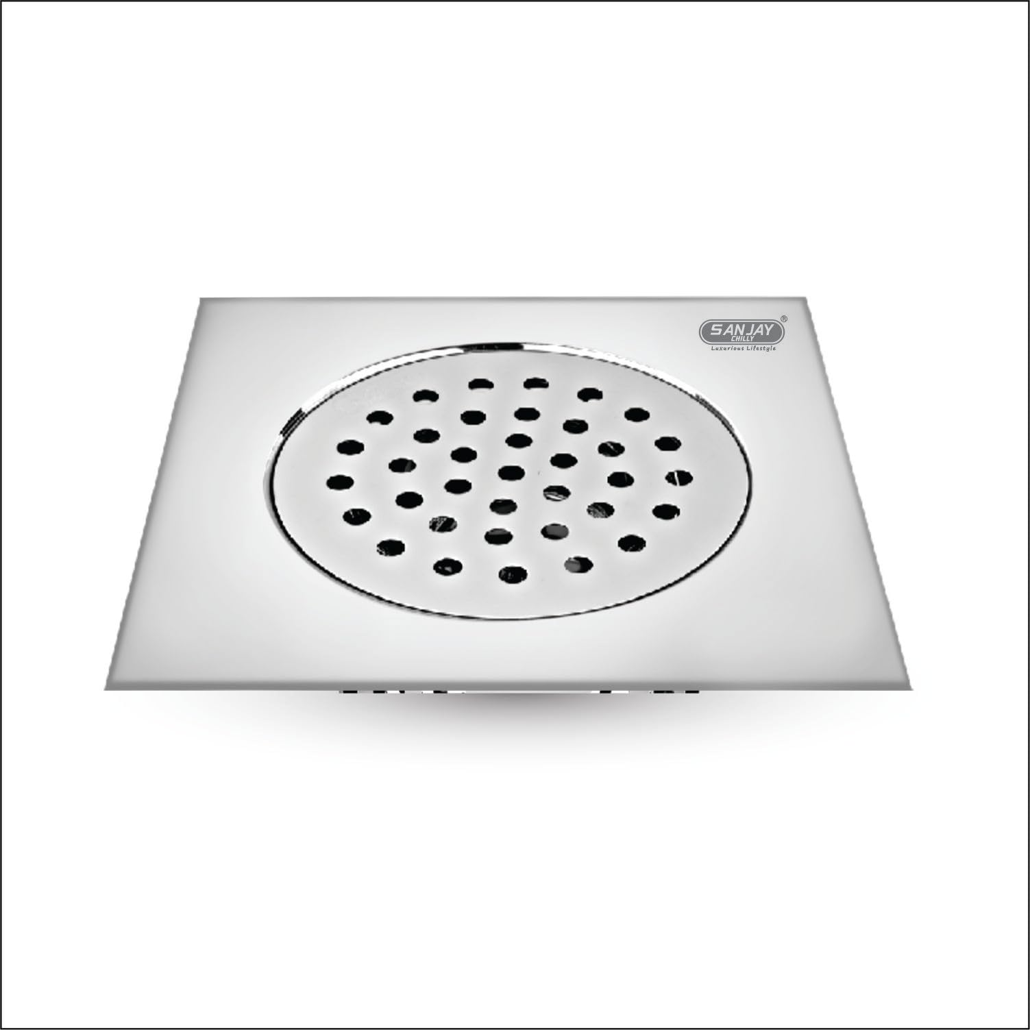 Sanjay Chilly Square Floor Drainer for Bathroom Stainless Steel 304 Grade Anti-Cockroach & Insects Catcher Drain Strainer Kitchen Floor Sink Washbasin Waste Water Drain Cover Jali (8 x 8 INCHES)