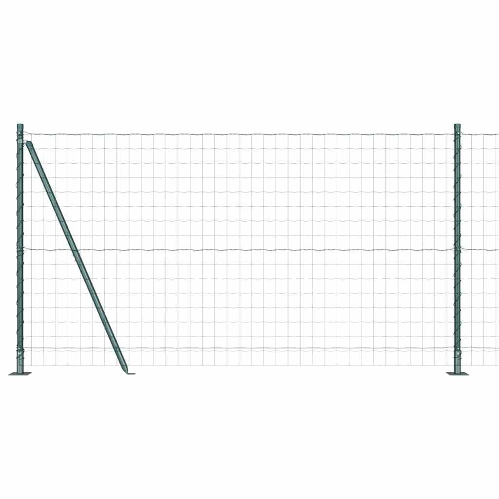 Outdoor Steel Garden Fence Panel with Posts Green 1.2 x 10 m Modern Privacy Barrier for Backyard Pet Enclosure Weather Resistant Durable Boundary