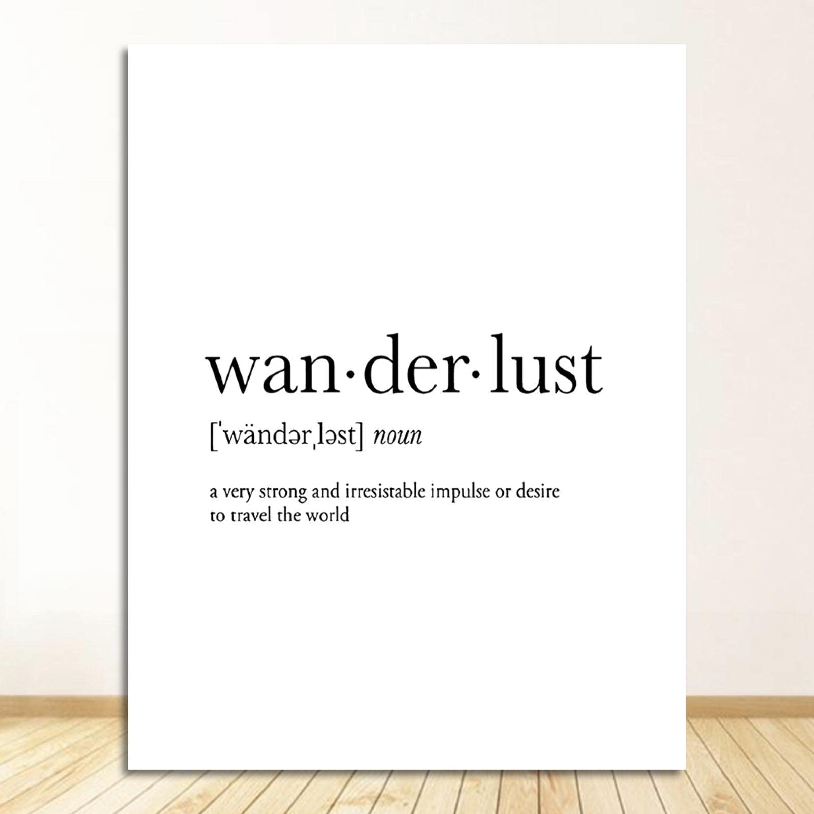 Wanderlust Stampa Artistica Su Tela 20x30 Cm, Poster Con Definizione, Quadro Ispirazionale Per Soggiorno Camera Da Letto Ufficio