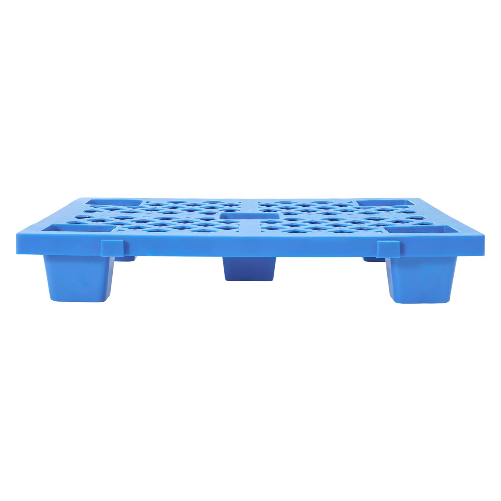 6 paletas de plástico, 60 x 40 x 10 cm, paletas industriales con estructura de rejilla, conexión a presión, capacidad de carga de 100 kg, paletas para sótano, garaje, supermercado (azul)