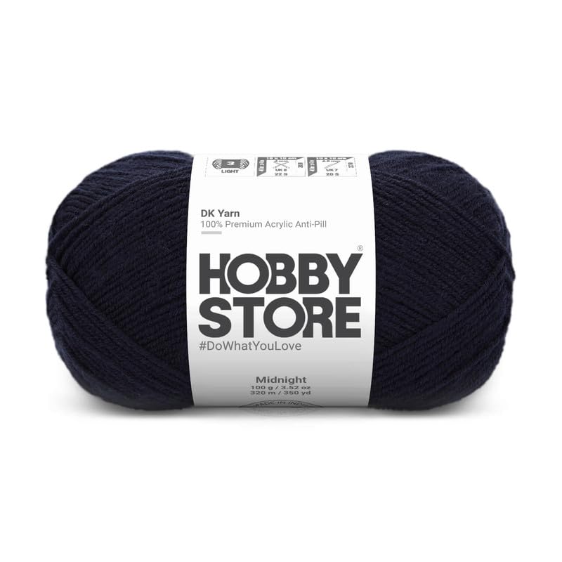 Image of DK Solid Yarn - Anti-Pill Acrylic Solid DK Yarn for Crochet & Knitting Everyday Essentials (1 ball /100 g) - Midnight 1011 | Magic Needles