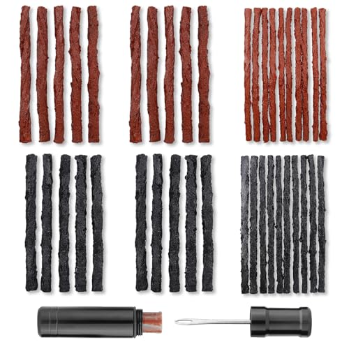 CONNECTION Kit Antipinchazos Bicicleta 45 Mechas Pinchazos 3.5/6 mm Kit de Reparación para Neumáticos con a Escariador Mechas Reparación Tubeless Kit Reparación Pinchazos Bicicleta para Bicicleta MTB