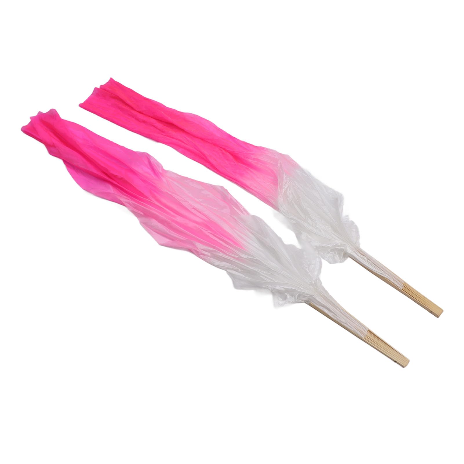 Pwshymi Classical Long Dance Fan Soft Textured 16 Bone Design 1 Pair, 1.5m Easy Viewing with Traditional Color Matching, for Belly Dance Performance Learning (Pink and Rose Red), Pwshymifx4o3qvbhk-13