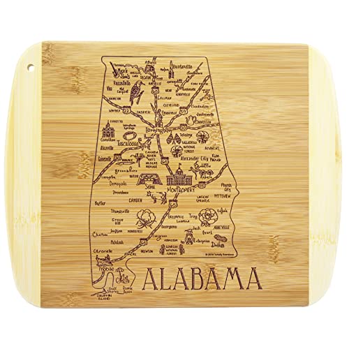 Image of Totally Bamboo A Slice of Life Alabama Engraved Map Cutting Board