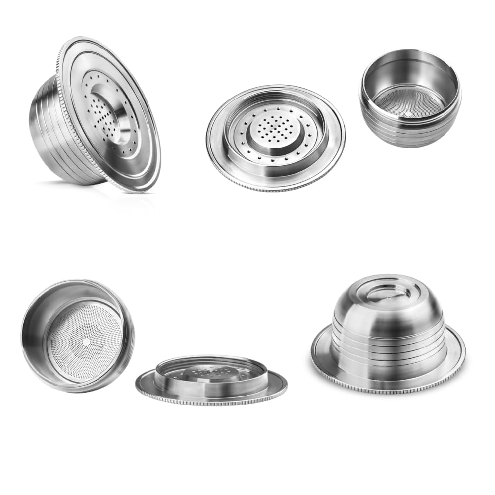 Capsula riutilizzabile per caffè in acciaio inox compatibile con Bialetti GIOIA/BREAK, cialda per caffè in metallo ricaricabile, 1 capsula, 1 pressino per caffè