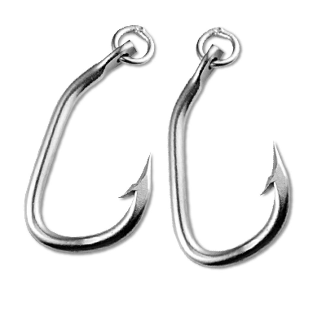 #3.4 Pair Saltwater Ringed Trolling Hooks Tuna Fishhooks