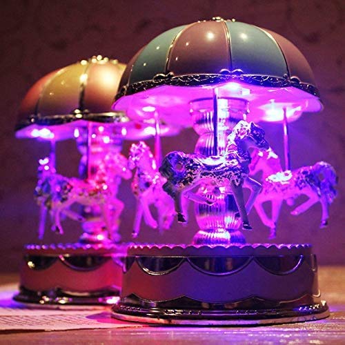image for HTNBO Creative Wondeful Gift, Romantic Merry-Go-Round Music Box Baby's