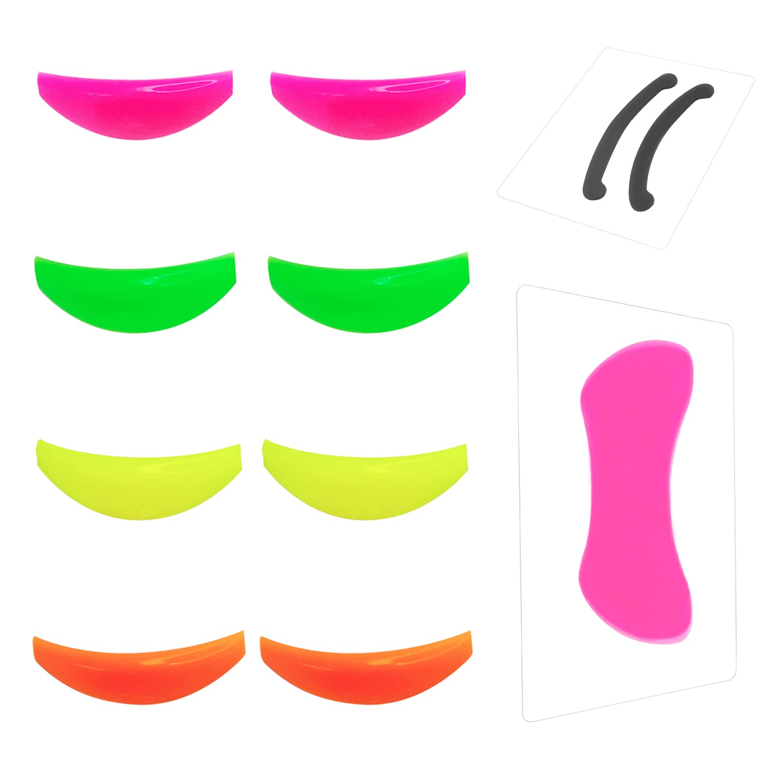 PERMANIA Lash Lift Rods, Rainbow Soft Silicone Pads L Curls for Eyelash Perm Kit 3 in 1 with Eyelash Lifting Ribbon & Reusable Eye Patches for Different Eye Shapes