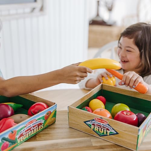 Melissa & Doug Play-Time Produce Fruit (9 pcs) and Vegetables (7 pcs) Realistic Play Food - image 6
