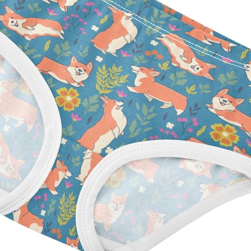 Girls' Underwear Cartoon Corgi Cute Cotton Stretch Comfort Toddler Panties4