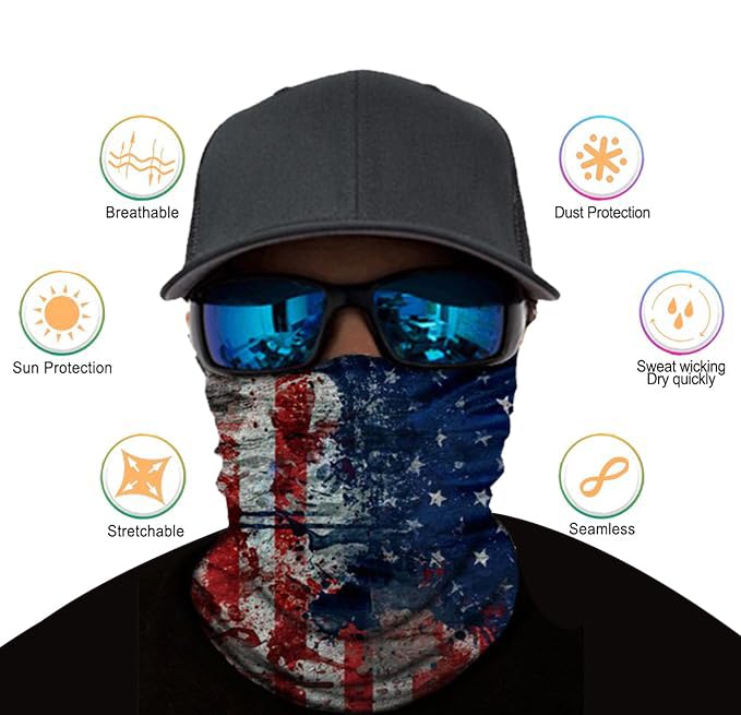 Image of 9-Pack Balaclava Face Mask for Men & Women - UV Protection Neck Gaiter, Multi-Use Cycling Mask & Breathable Headband