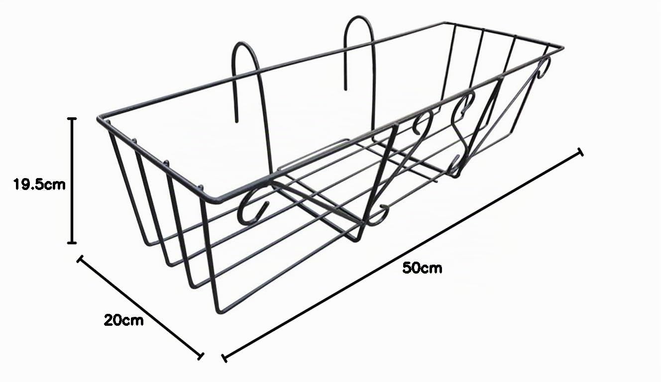 Cabilock Jardinière Suspendue en Fer Support De Pot De Fleur Jardinières De Clôture en Métal Fleur De Balcon Jardinières Suspendues Balcon Porte-jardinière Suspension en Fer Forgé Mural