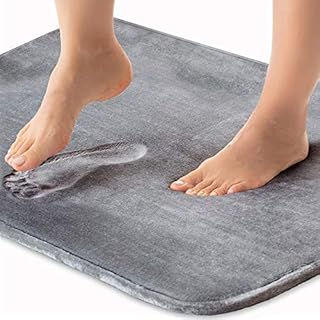 Gorilla Grip Thick Memory Foam Bath Rug, Soft Absorbent Luxury Mats, Plush Velvet Topside, Machine Wash Rugs, Microfiber Dries Quickly, Cushioned Bathroom Mat for Bathtub, Shower 24x17, Graphite Gray
