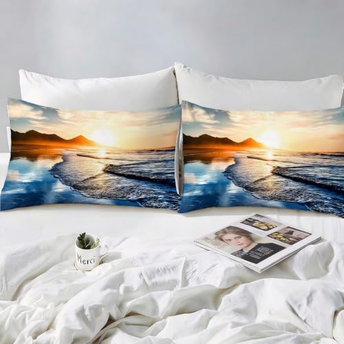 Set de housse couette microfibre doux infroissable thème océan