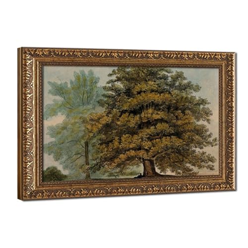 Toile de chênes et plantes sauvages pour une ambiance salon nature