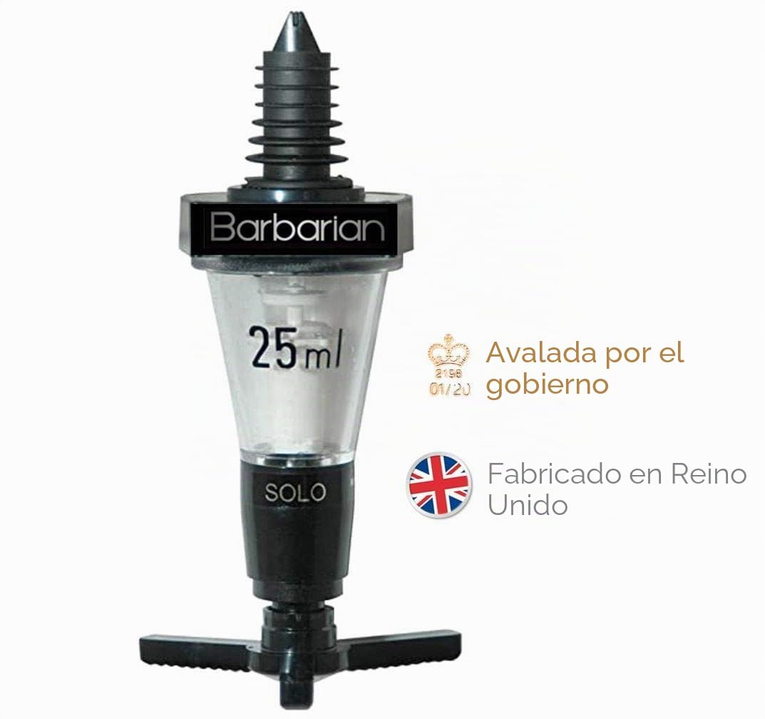 Barbarian 4 Botella Óptica para Bebidas alcohólicas Bar Butler 25ml Shot Medida Soporte Alcohol Vino Dispensador al revés Home Bar Garaje Cueva del Hombre